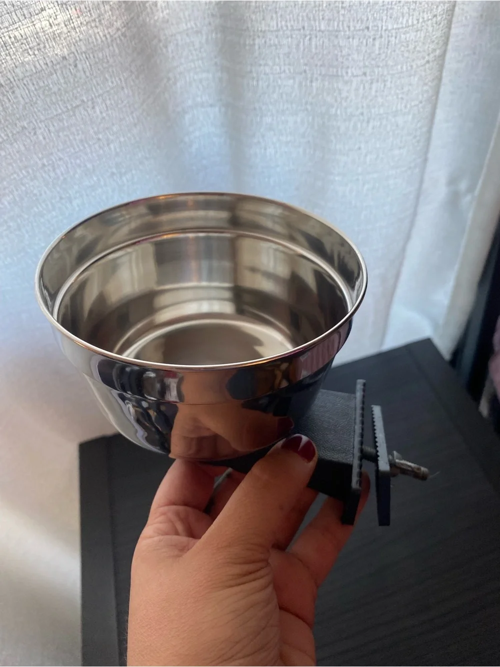 Stainless Steel Clamp On Dog Crate Kennel Bowl Crock for Food Water